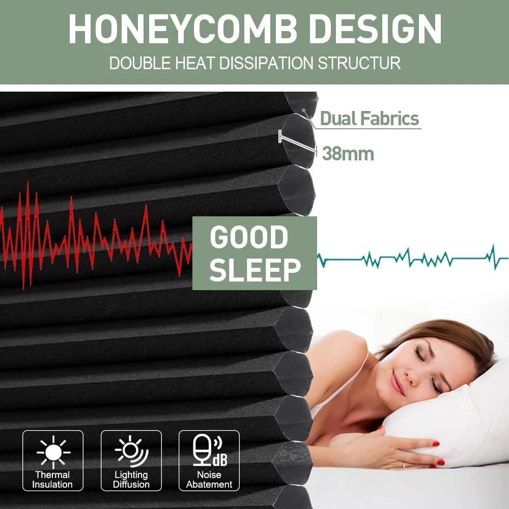 Pitch Black Blackout Honeycomb Shades